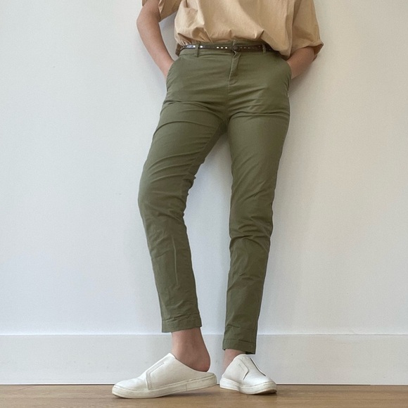 Scotch & Soda Green Regular Belted Chinos - 25 - Picture 3 of 16